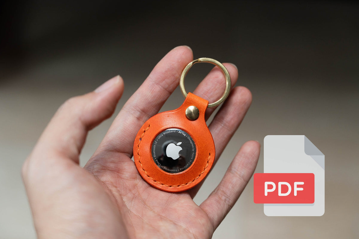Leather AirTag Key Fob, Keychain PDF Template Set No.38 - Digital Leat ...