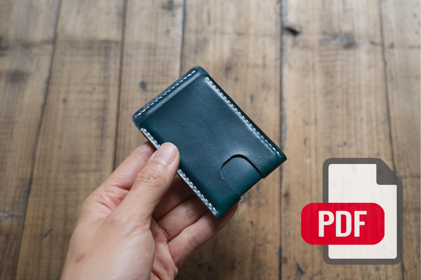 Leather Card Wallet with Side Opening PDF Template Set No.41 - Digital Leatherworking Pattern - A4 & Letter Size