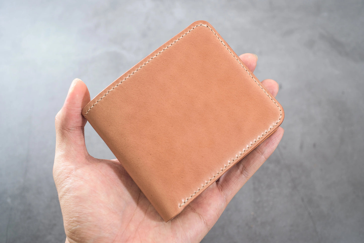 Shell Cordovan & Natural Leather 6-Slot Two-tone Billfold Wallet