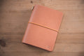 Pink Buttero Leather Traveler's Notebook Cover with yellow elastic