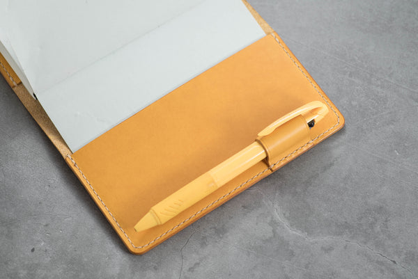 12 COLORS - A6/Hobonichi/Midori MD Mustard Yellow Buttero Leather Elastic Closure Notebook Cover