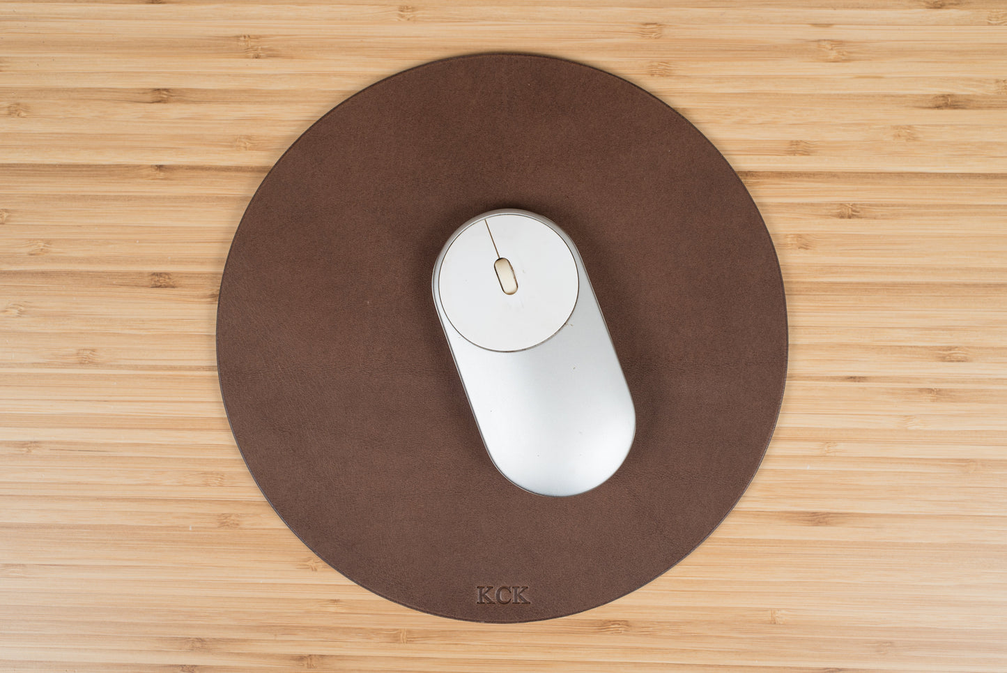 brown leather mouse pad