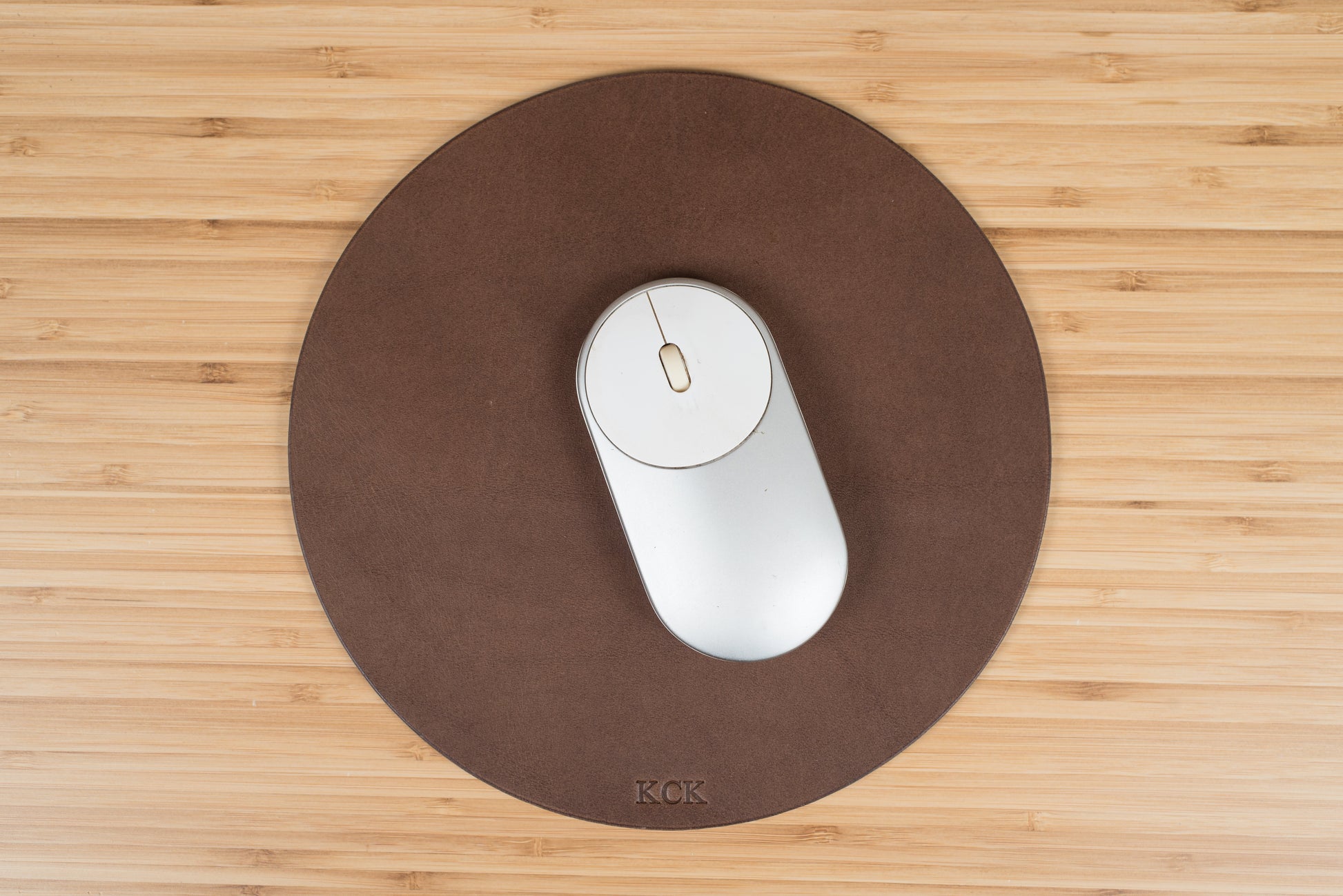 brown leather mouse pad