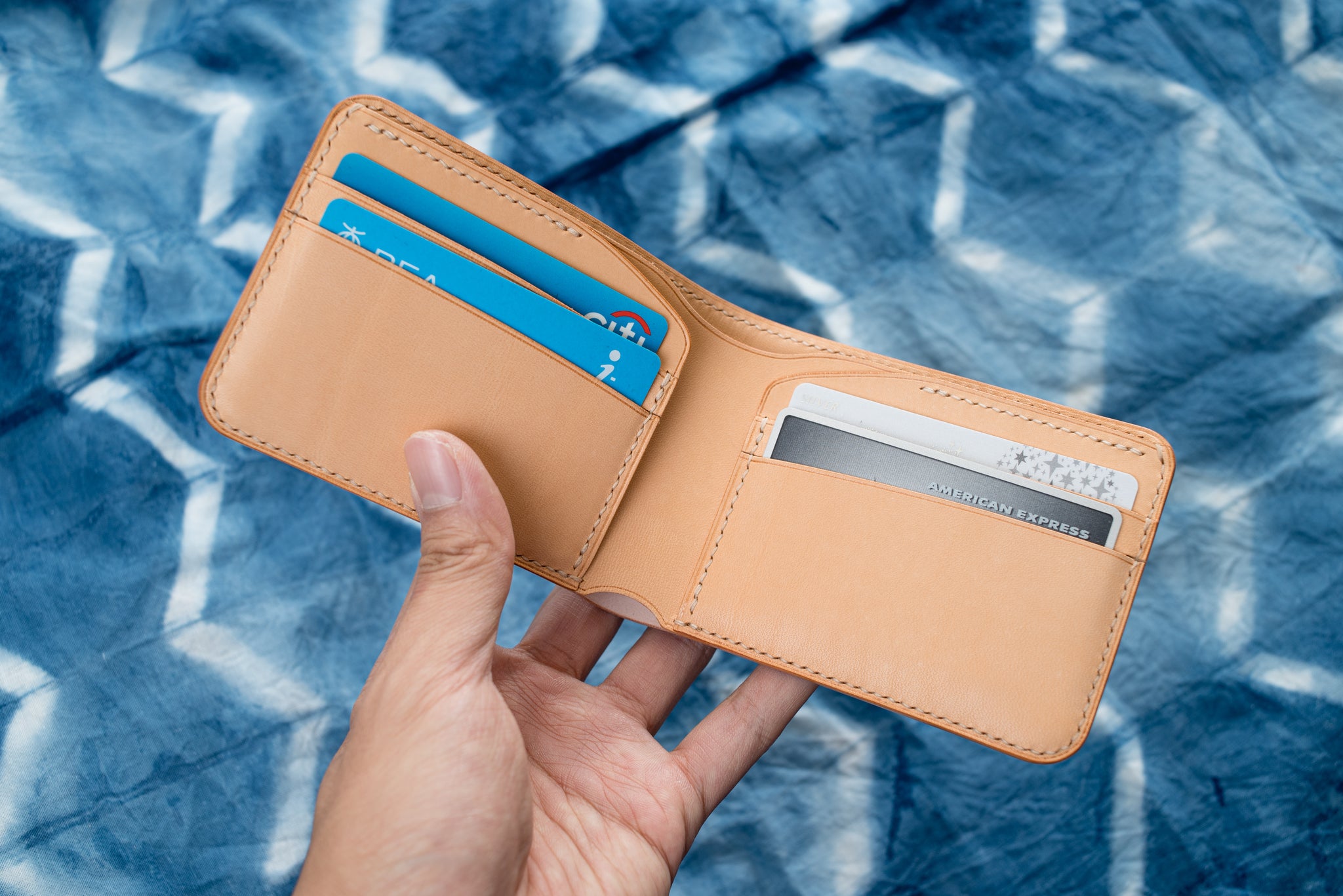 7 COLORS - 4-Slot Whiskey Shell Cordovan & Natural Leather