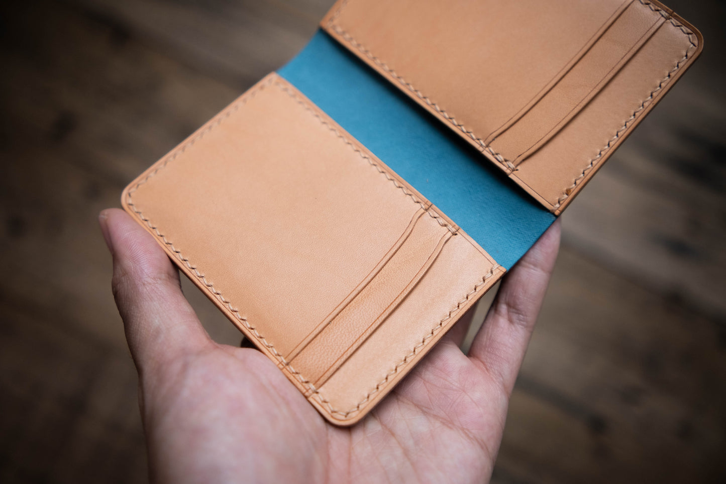 7 COLORS- Shell Cordovan & Natural Vegetable-tanned Leather 4-Slot Vertical Card Wallet