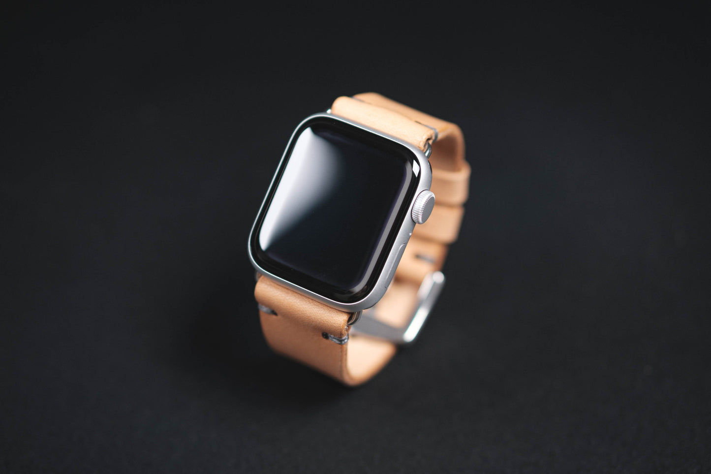 Bracelet de montre minimaliste en cuir naturel pour Apple Watch