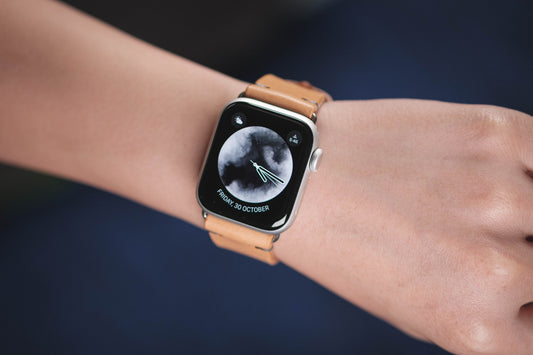 Minimalistisches Uhrenarmband aus Naturleder für die Apple Watch