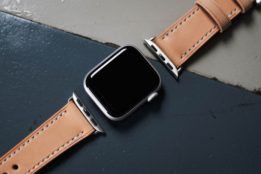 Basic-Uhrenarmband aus Naturleder für Apple Watch