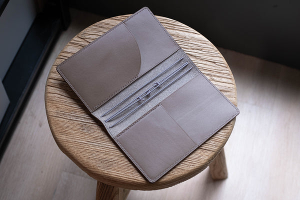 ALL SIZES - Khaki Grey Buttero Leather Stitched Traveler's Notebook (No inserts included)