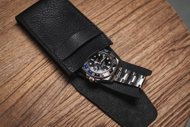 Étui pour montre en cuir tanné végétal Black Minerva Box (type B)