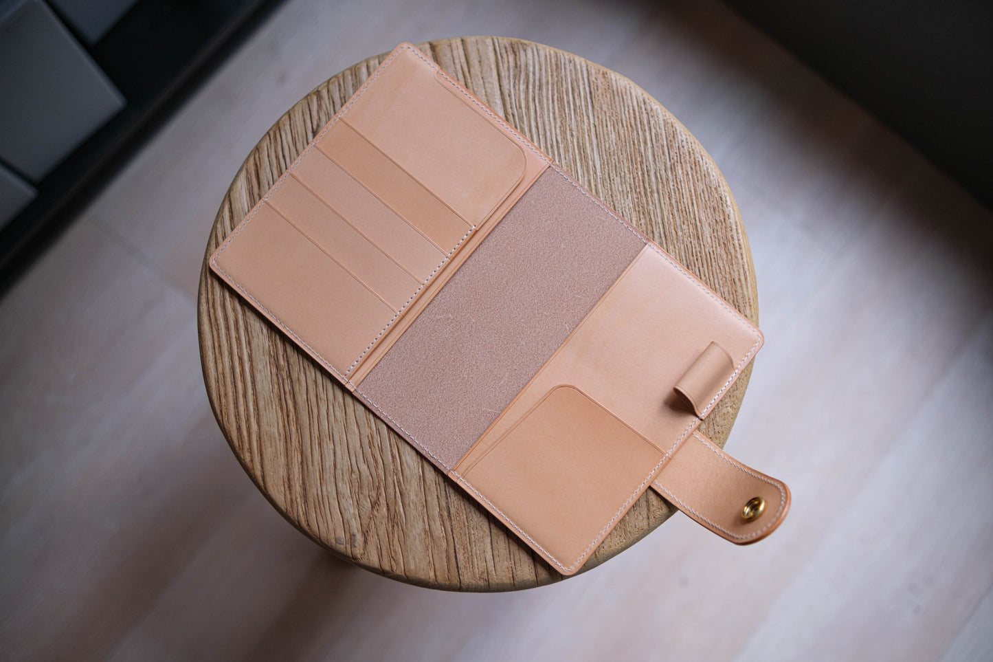 13 COLORS - A6/Hobonichi/Midori MD Snap Closure Buttero Leather Notebook Cover with Card Slots