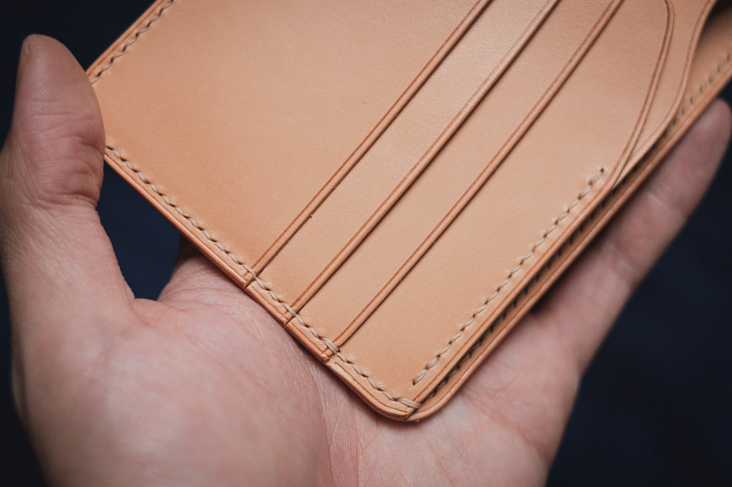 7 COLORS - 6-Slot Burgundy Shell Cordovan & Natural Leather Billfold Wallet