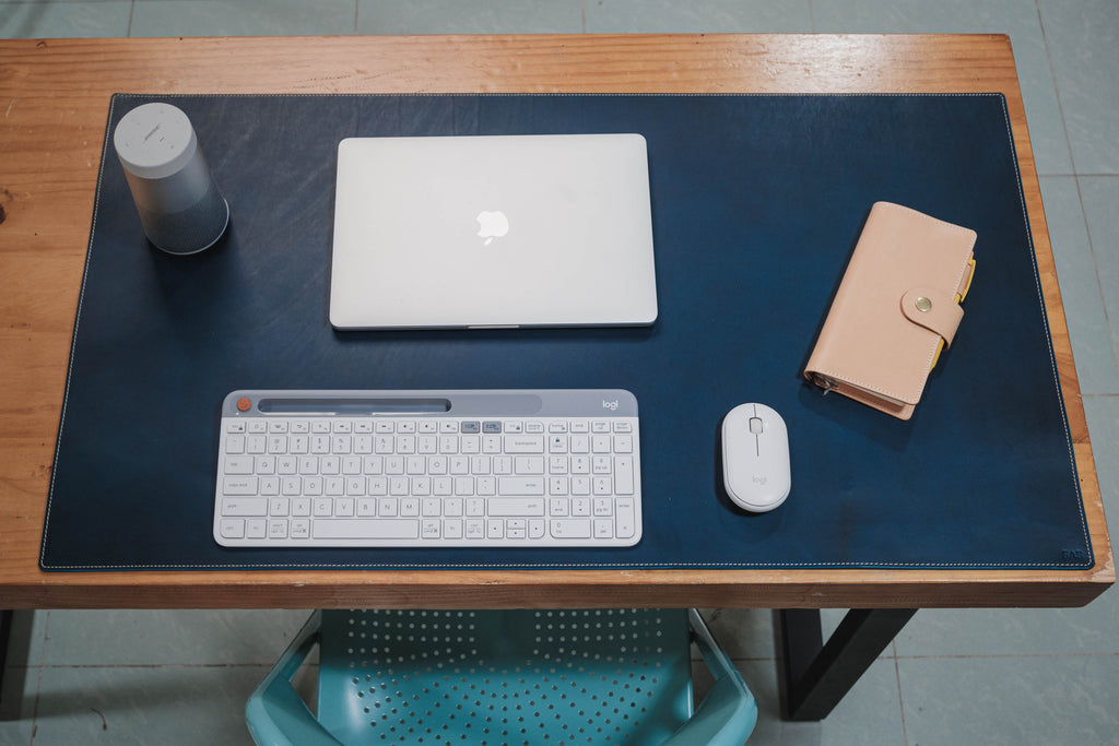 Desk Pad Tan Leather, Desk Mat, Mouse Keyboard Pad, Blotter