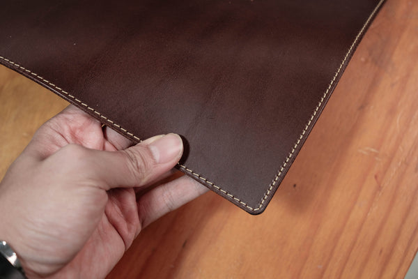 13 COLORS - Stitched Brown Buttero Leather Desk / Keyboard & Mouse Pad