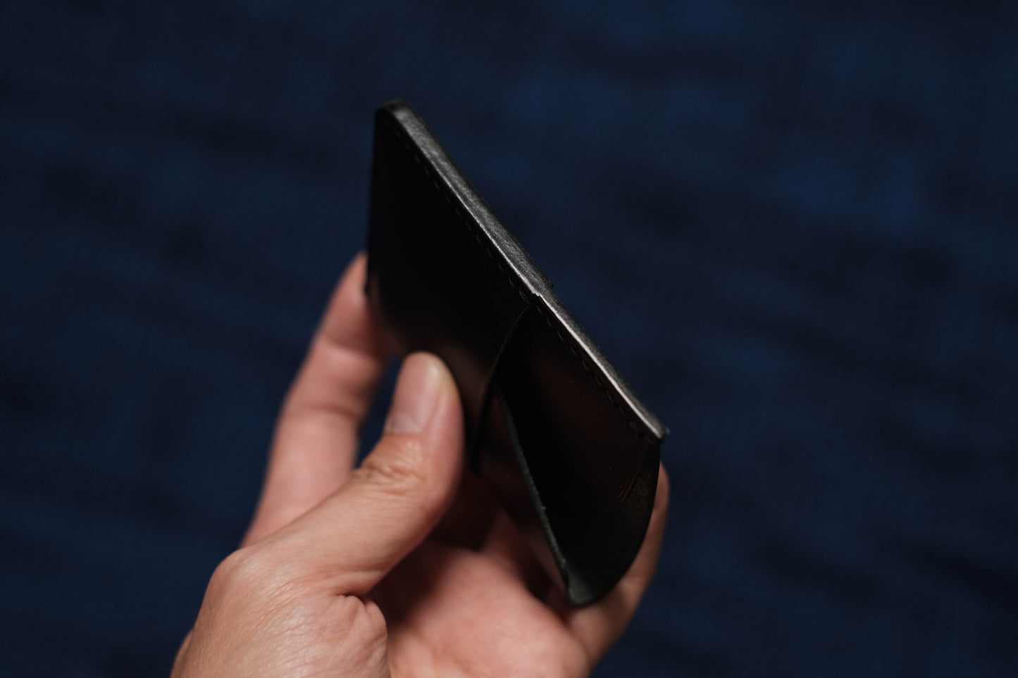 13 COLORS - Black Buttero Leather Kimono Card Wallet