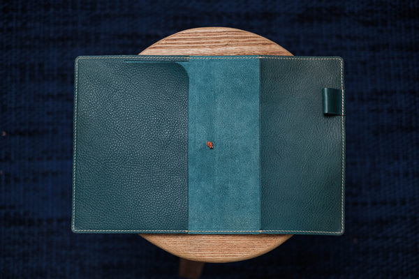 6 COLORS - A5/Hobonichi/Midori MD Navy Blue Elastic Closure Pebbled Leather Notebook Cover