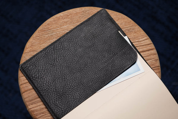 6 COLORS - A5/Hobonichi/Midori MD Black Elastic Closure Pebbled Leather Notebook Cover