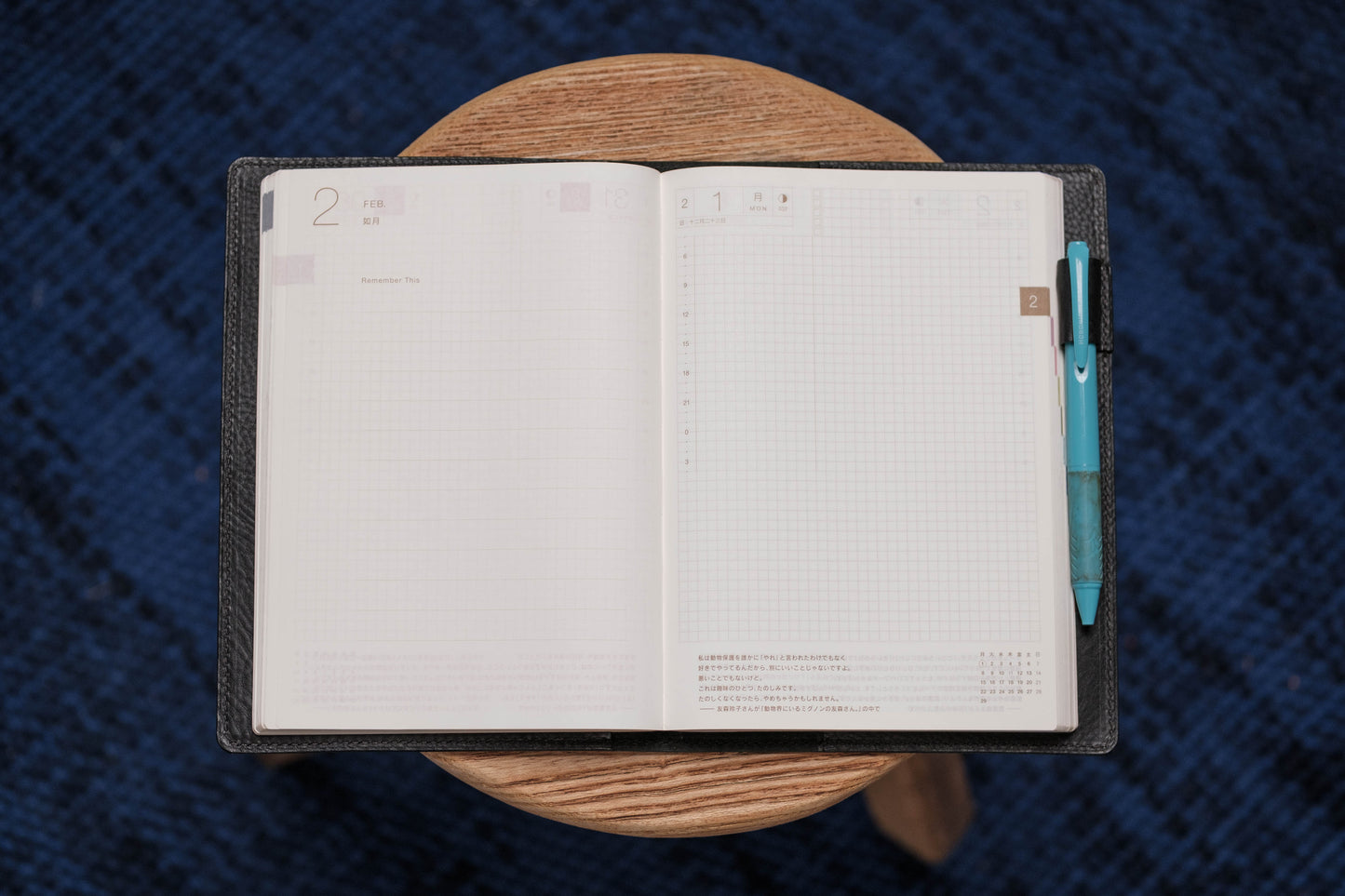6 COULEURS - Couverture de carnet en cuir grainé avec fermeture élastique A5/Hobonichi/Midori MD