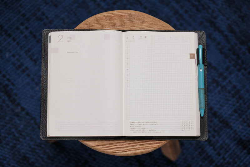 6 COLORS - A5/Hobonichi/Midori MD Elastic Closure Pebbled Leather Notebook Cover