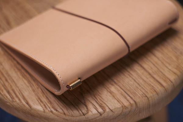 ALL SIZES - Natural Leather Stitched Traveler's Notebook (No inserts included)