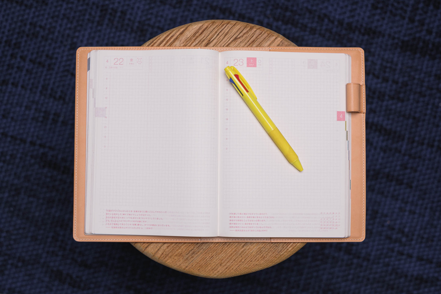 13 COULEURS - Couverture en cuir A5/Hobonichi Cousin/Seven Seas Buttero avec fermeture élastique