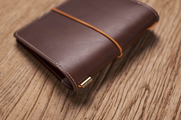 ALL SIZES - Brown Buttero Leather Stitched Traveler's Notebook (No inserts included)