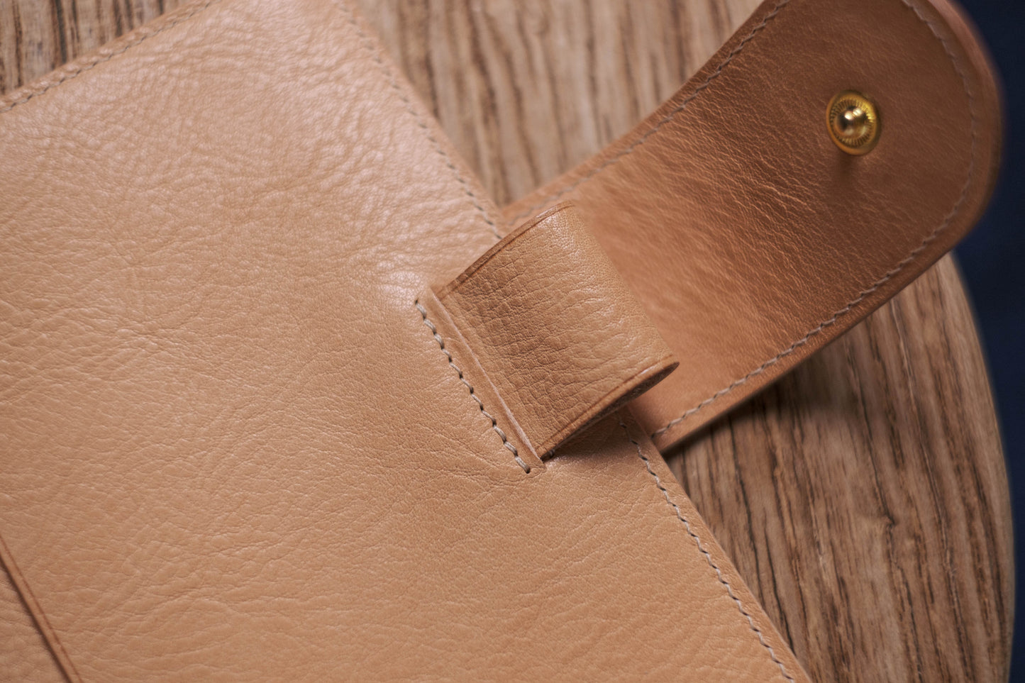 Personal/A6 Natural Pebble Leather Ring Organizer