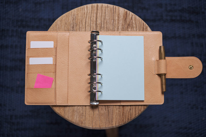 Organiseur de bagues en cuir galet naturel Personal/A6