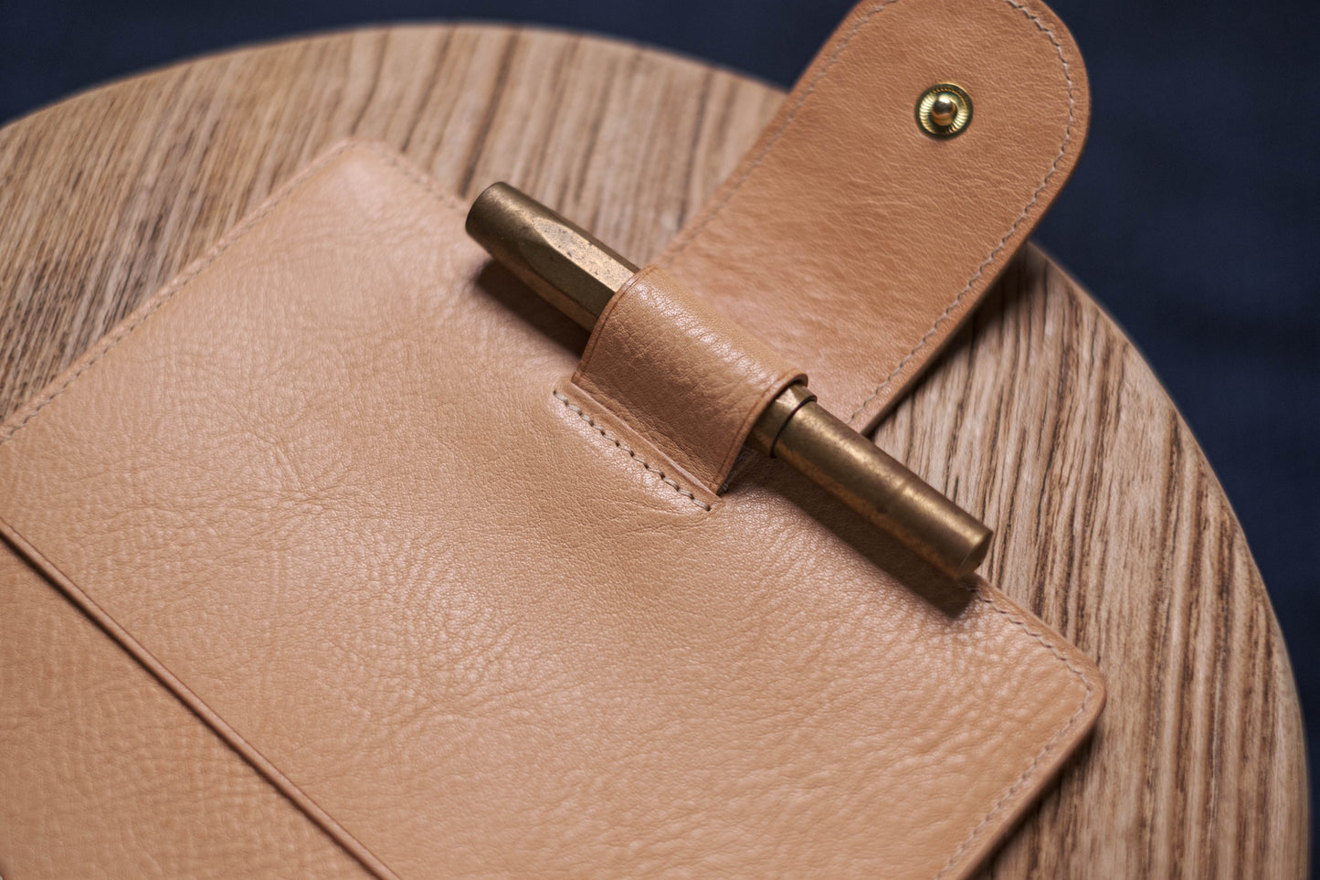 Personal/A6 Natural Pebble Leather Ring Organizer