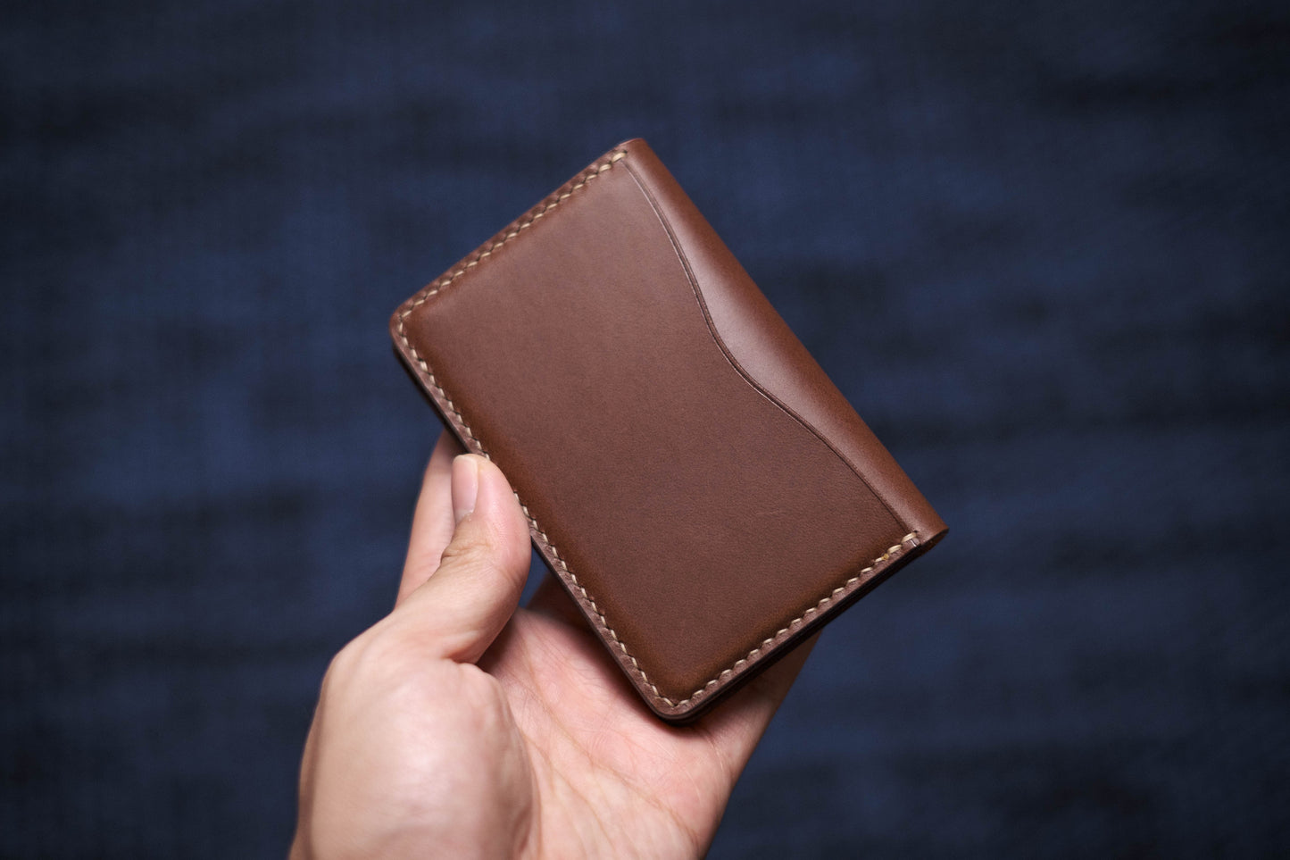 Portefeuille vertical en cuir marron Buttero