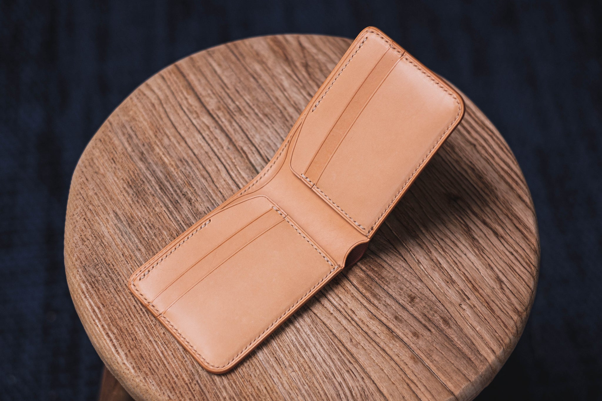 7 COLORS - 4-Slot Burgundy Shell Cordovan & Natural Leather