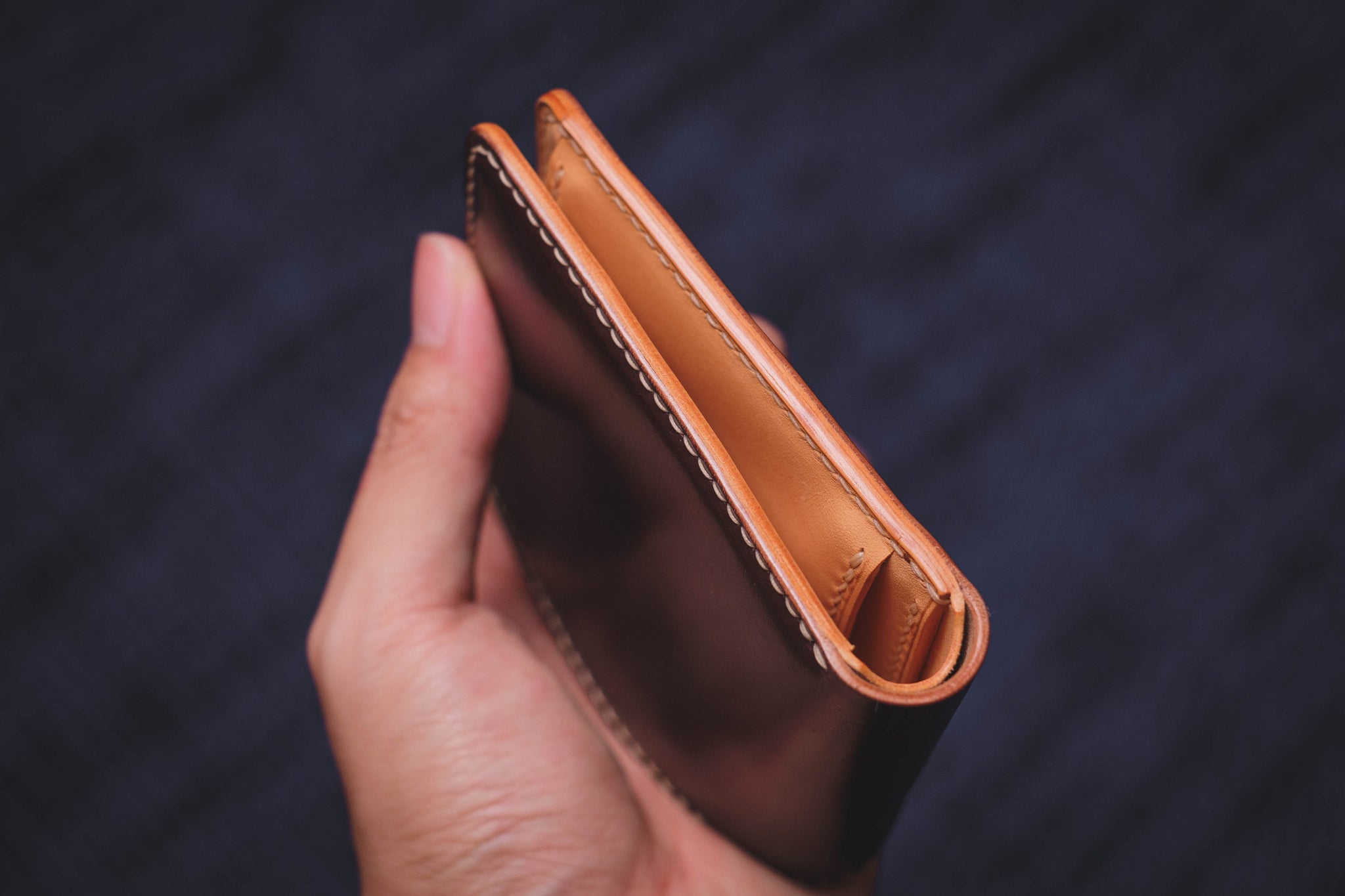 Horween Shell Cordovan No. 8, 3-Slot, Coin Pocket Billfold