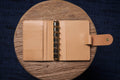 Two-Tone Pocket Black Pebble Leather Ring Organizer with Krause Rings