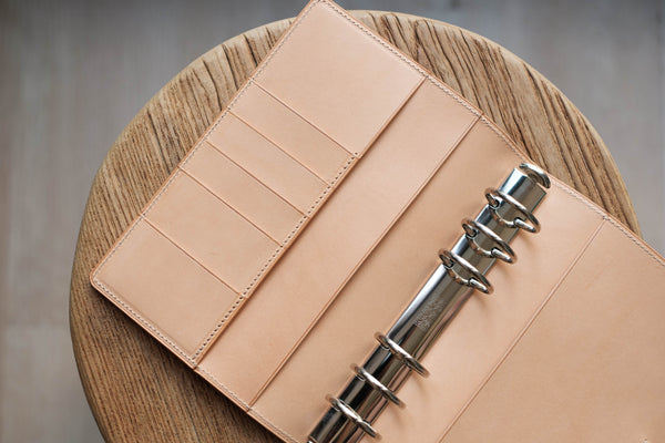 Personal Natural Leather Ring Organizer with Krause rings