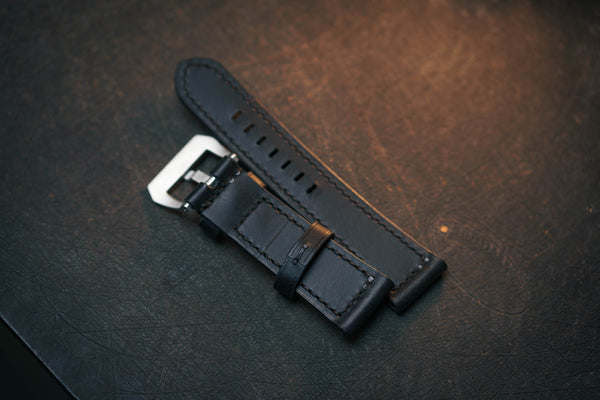 Black Buttero Leather Heritage Strap for Panerai (22, 24 or 26 mm)