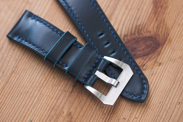 Navy Blue Shell Cordovan Leather Standard Tapered Strap for Panerai (22, 24 or 26 mm)