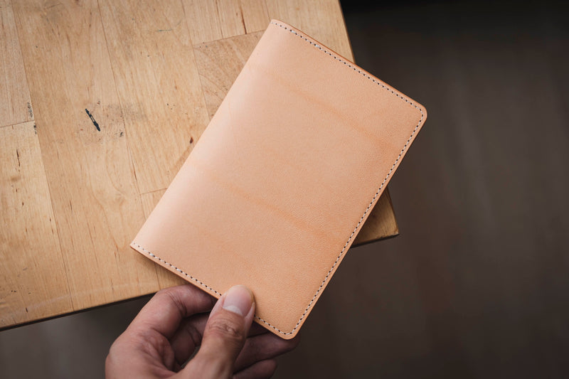 Portefeuille/étui en cuir naturel pour notes de terrain