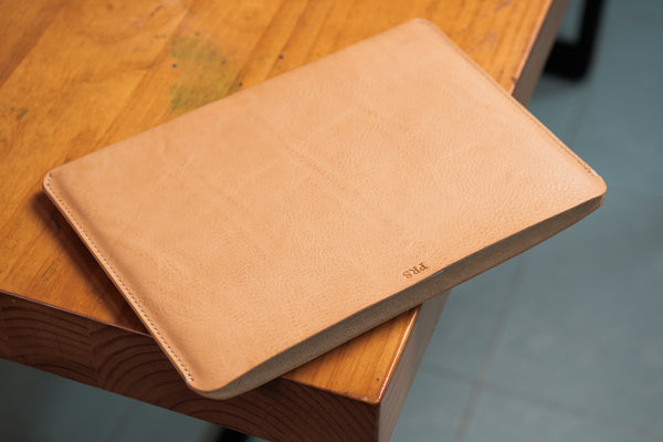 6 COLORS - Natural Minerva Box Leather Macbook Pro Sleeve 13" & 15" - Eternal Leather Goods