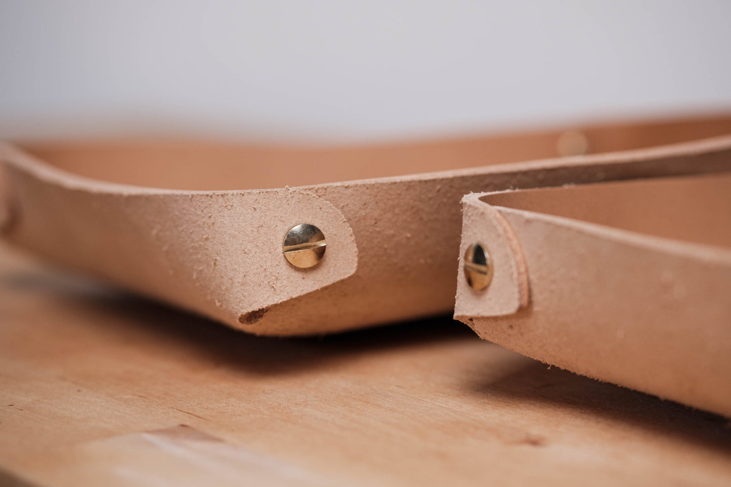 12 COLORS - Caramel Buttero Leather Rectangular Catchall Trays - Eternal Leather Goods