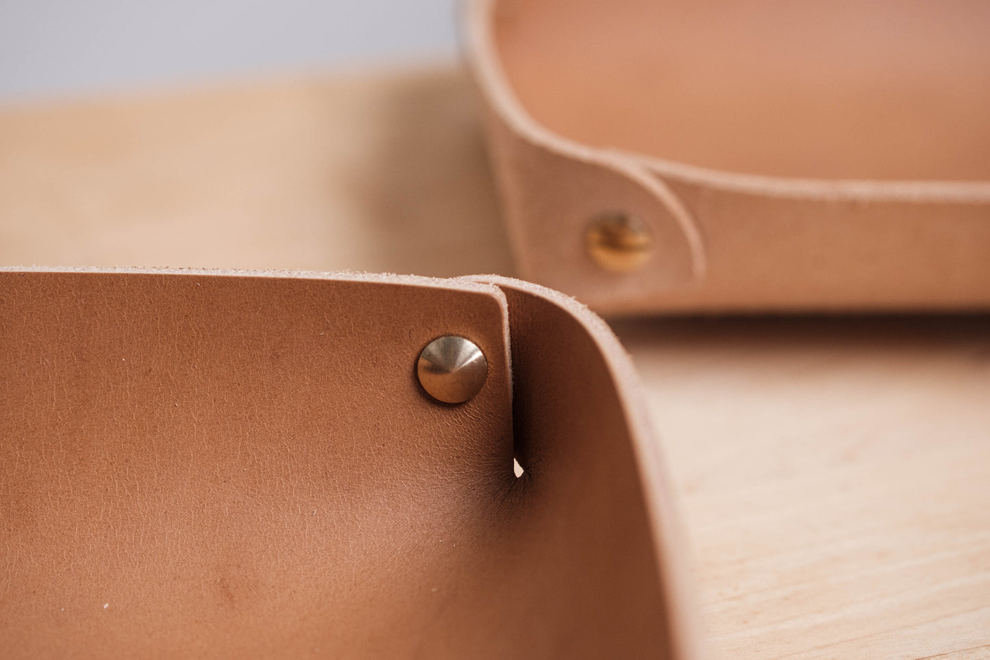 12 COLORS - Caramel Buttero Leather Rectangular Catchall Trays - Eternal Leather Goods