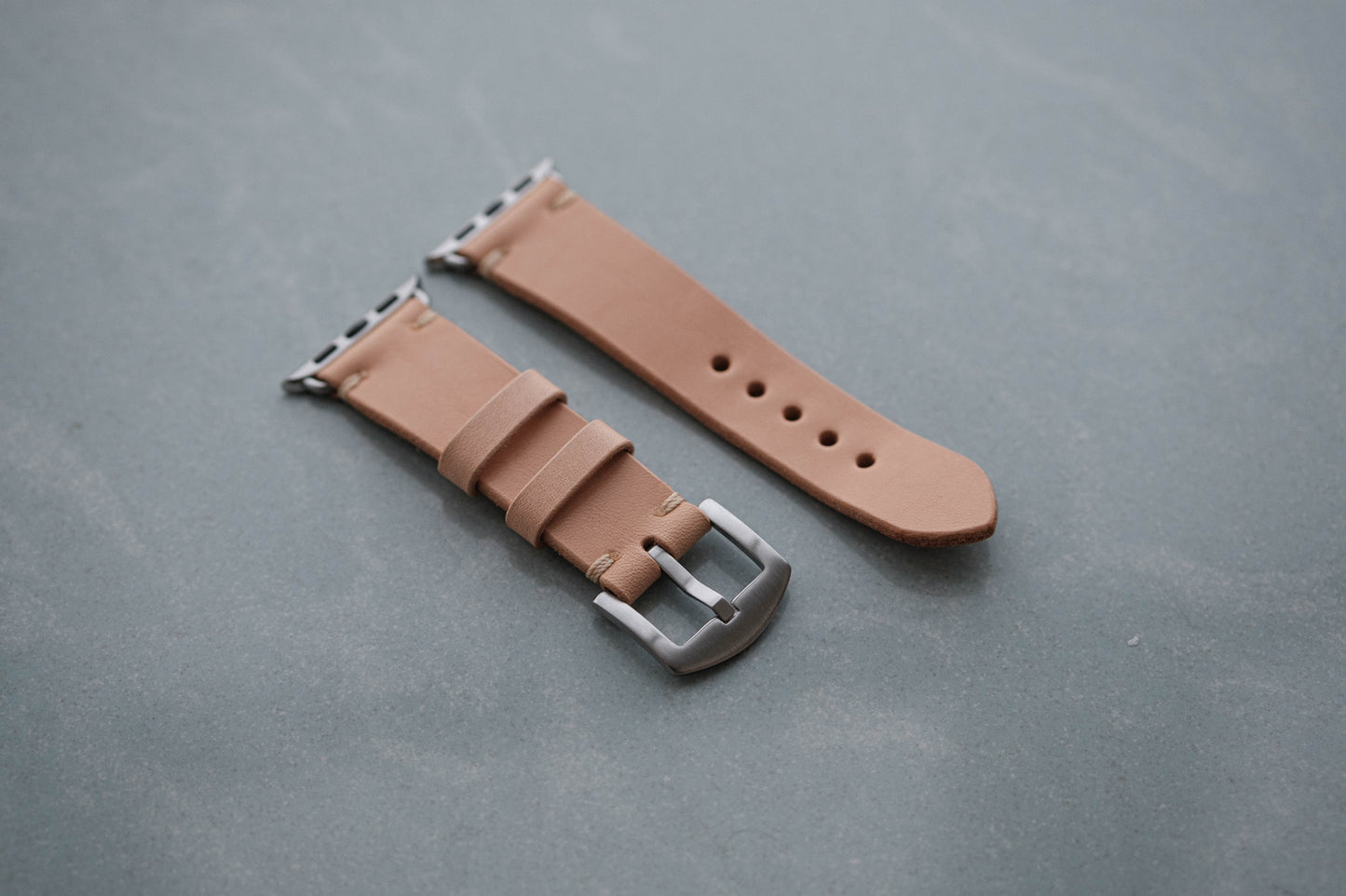 Bracelet de montre minimaliste en cuir naturel pour Apple Watch