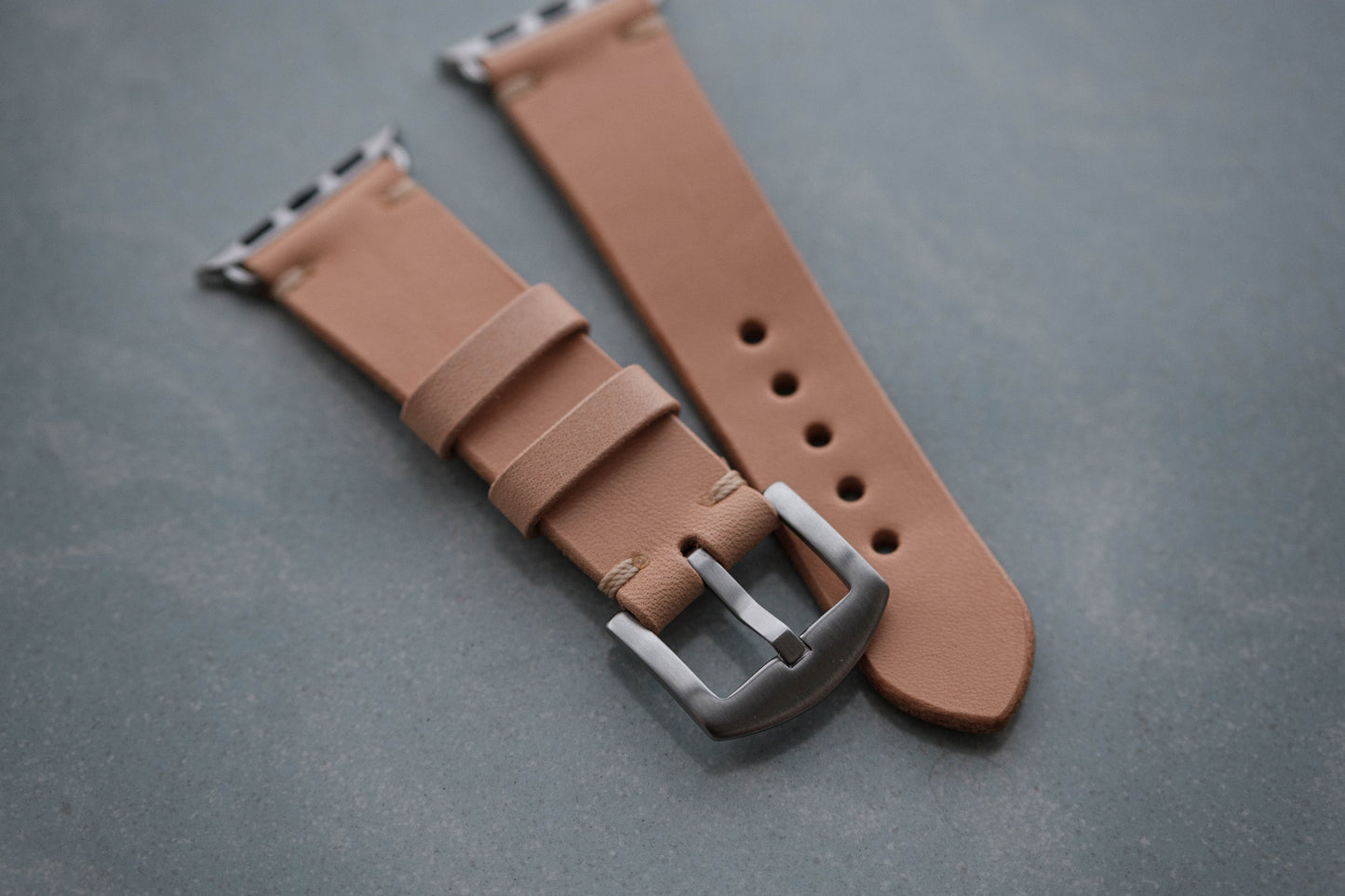 Bracelet de montre minimaliste en cuir naturel pour Apple Watch
