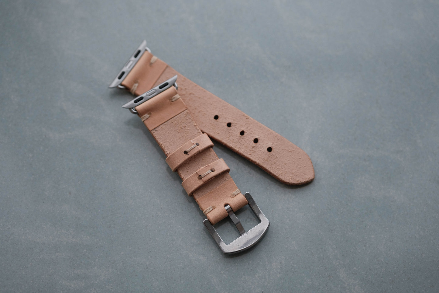 Bracelet de montre minimaliste en cuir naturel pour Apple Watch