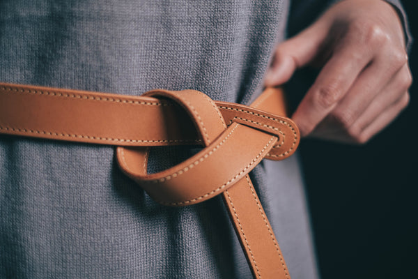 Buttero Leather Ladies' Knotted Belt - Detail - Close up for the knot