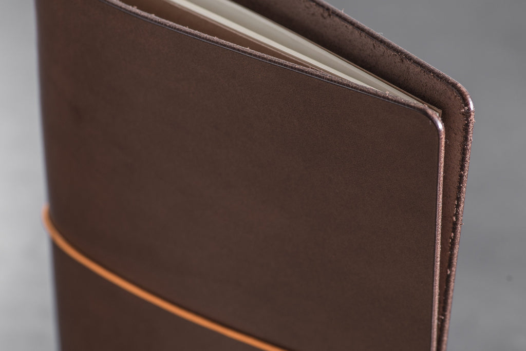 Buttero Leather Traveler's Notebook Cover - close up for the edge
