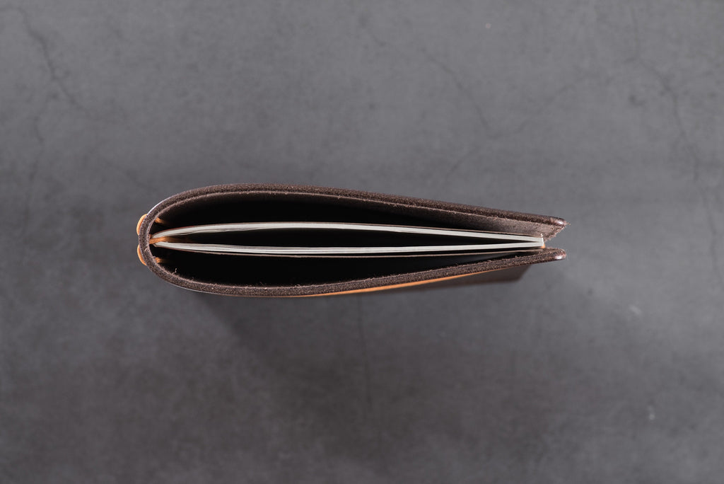 Buttero Leather Traveler's Notebook Cover - top view with one notebook inside