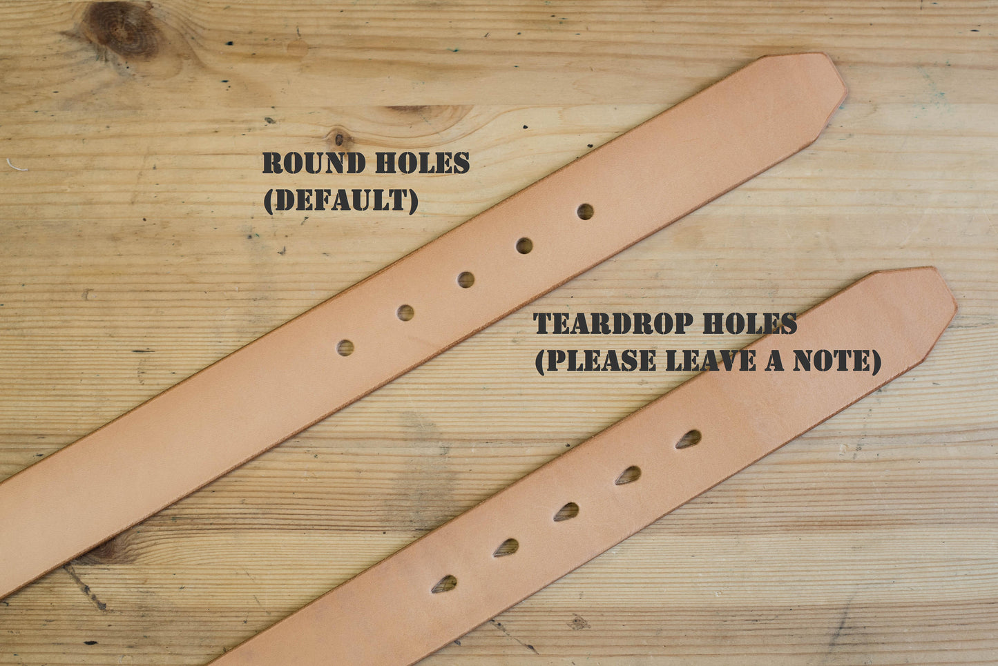 Variants of holes for Leather Garrison Belt