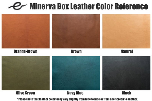 6 COLORS - Minerva Box Leather Folded Business Card Holder