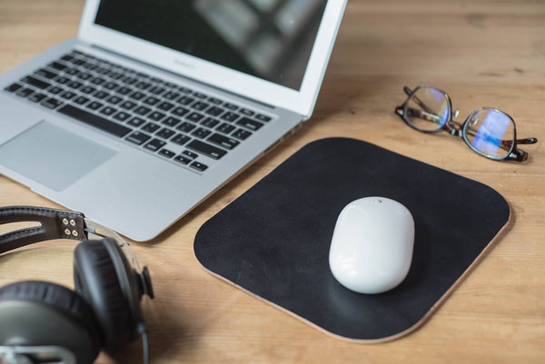 4 COlORS - Black Leather Mouse Pad - Eternal Leather Goods