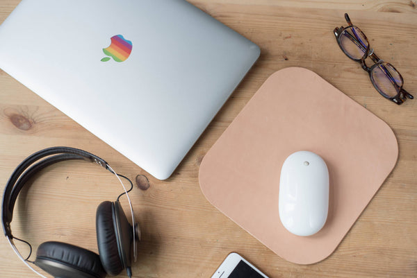 4 COLORS - Natural Leather Mouse Pad - Eternal Leather Goods